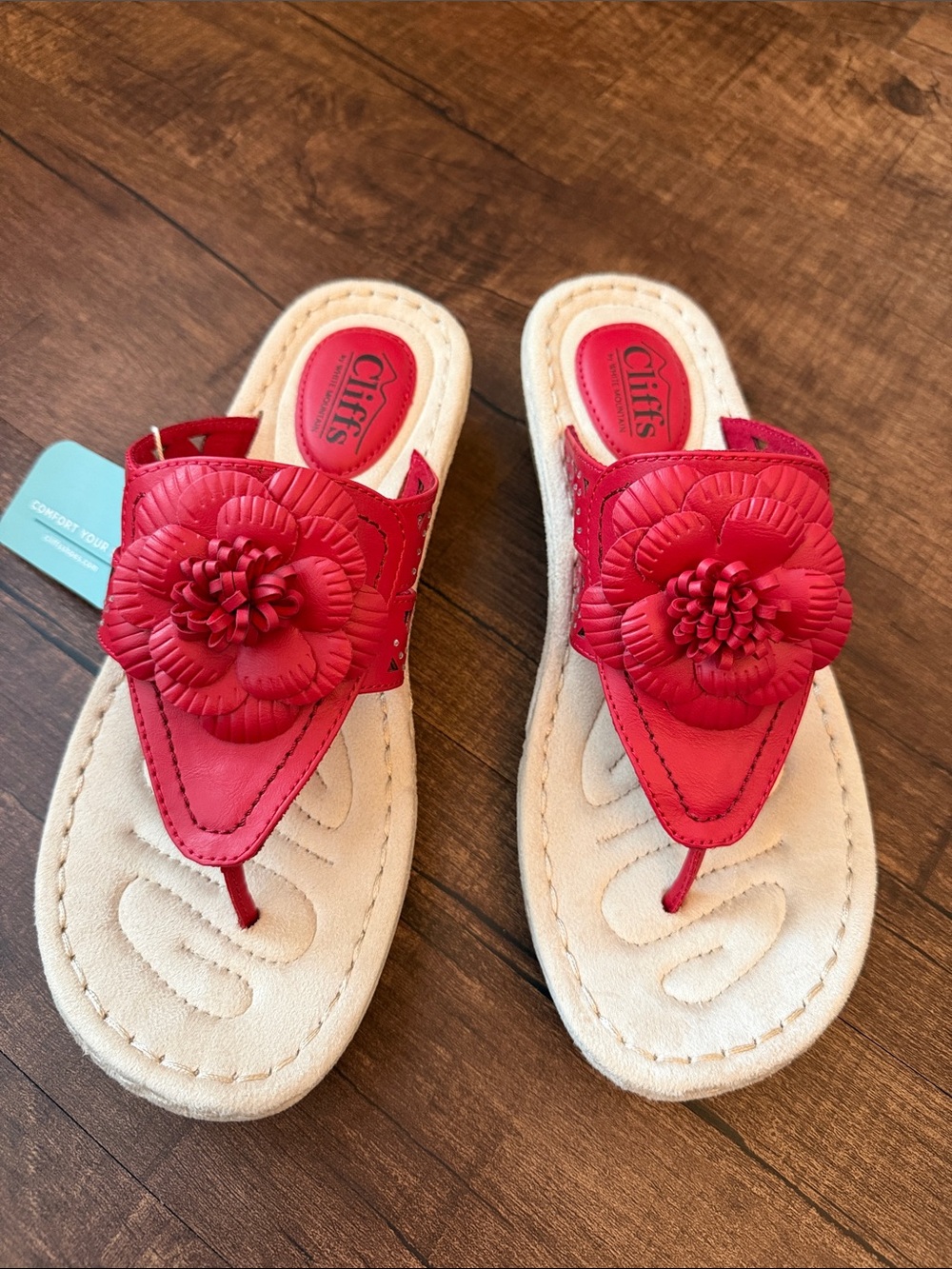 Cliffs by white mountain Cynthia red sandals
